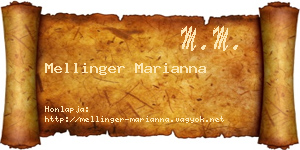 Mellinger Marianna névjegykártya
